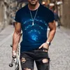 Herren-T-Shirts, lässig, 3D-gedruckt, kurzärmelig, T-Shirt, AI-Technologie-Illustration, Herren-Kleidung, T-Shirts, Harajuku, Fshion, Sommer-T-Shirt, Tops