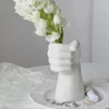 Vasi Vaso in ceramica retrò Bianco di lusso semplice composizione floreale Ornamenti floreali per la casa