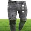 Ebaihui 2021 europeu e americano slimfit jeans rasgados moda calças pretas com zíper pés magros jeans casuais l0059787746