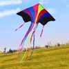 カイトアクセサリー送料無料虹色のkits空飛ぶおもちゃのためのkits string line ripstopナイロンカイトファブリックエアプロフェッショナルウィンドカイト