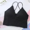 Camisoles Tanks Simple Summer Nylon Backless Shoulder Strap Breattable Lace Bra Women Sexig Invisible Crop Tops