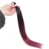 Chignons SOKU Fechamento de Renda Sintética Tecelagem Pacotes de Cabelo Ombre Vermelho Escuro Cor Weave Bundles Natureza Extensões de Cabelo Liso 6 PacotesL240124