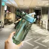 Vattenflaskor burar 650/750 ml stor kapacitet sport vattenflaska med stärkare plast kopp läcksäker flaskor utomhus gym sport transparent vatten cupl240124