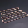 Chains Real 18K Rose Gold Chain For Women 1.5mm Rolo Link Cable Necklace 45cm/18inch Stamp Au750