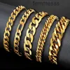 Hip Hop Herren Kubanische Kette Link Armbänder Männliche Goldene Farbe 14k Gelb Gold Braslet für Mann Frau Hiphop schmuckZK0R ZK0R