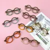 Montature per occhiali da sole Montatura per occhiali bicolore carina per bambini senza lenti Occhiali rotondi per ragazzi e ragazze