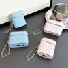 Mobiele telefoon hoesjes Luxe metalen lederen hoes Leuke oortelefoonhoes voor Airpods 1 2 3 met polsband Case voor Airpods Pro 2 Oplaaddoos Zachte hoes