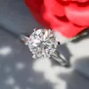 Rings COSFIX 2ct Moissanite Diamond Engagement Rose Rings For Women 100% 925 Sterling Silver Bridal Wedding Band Bezel Setting