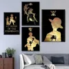 Schilderijen Wall Art HD Gedrukte Foto's Canvas Een Stuk Anime Japan Home Decor Modulair Schilderen Geen Frame Goud Cool Cuadros Voor Woonkamer