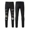 Millennial Jeans Designer Jeans skinny pour hommes Design couleur long autocollant hippie broderie Slim Fit denim pantalon de rue droit pantalon skinny vente en gros shorts pour hommes 28-40