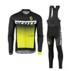 Trajes para hombres Otoño Negro Ciclismo Jersey Set Long Seve 2024 Nuevo Scott Ciclismo Ropa Deportes Breathab Hombres Road Bike Traje MTB Pantalones WearH24123