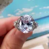 Ovale Cut Moissanite Vrouwen Sieraden Bruiloft Diamant Zirconia Verlovingsring Peervorm