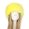 Berets 2024 Colorful Female Thicken Fluffy Fur Hat Headband Russian Caps Winter Thick Warm Ears Women Fashion Bomber Faux