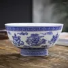 Ciotole da 5,5 pollici Ciotola cinese in ceramica Porcellana Riso Jingdezhen Stoviglie Casa Stoviglie d'epoca Contenitore Noodle Decor Craft