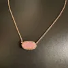 kendrascott necklace Designer Kendras Scotts k Elisa's Colorful Necklace Clavicle Chain Women's Jewelry Pink Crystal Teeth