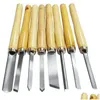 Set di utensili manuali professionali Set di scalpelli per tornio HSS 8 pezzi per utensili per tornitura del legno Sgorbia per la lavorazione del legno con manico Consegna a goccia Mobiles Au Ot3Tx