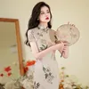 Ubranie etniczne Tradycyjne seksowne qipao nowoczesne drukowane cheongsam Summer Young Ulepszona elegancka kobieta chińska sukienki