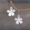 Dangle Earrings Simple Blooming Floral Hook For Women Girl Trendy Jewelry Silver Color Flower Petals Drop Earring