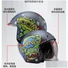 Motorcycle Helmets Size White Track Wear-Resistant Motocross Equipment Anti-Fall Racing Open Face Helmet Breathable Protection Drop De Otgaj