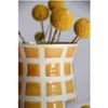 Vasi Vaso giallo Retro moderno a quadretti in ceramica Drop Delivery Home Garden Home Decor Dhsua