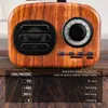 Portabla högtalare Retro Wood Bluetooth Audio Speaker Flower Portable Wireless Mini Speaker Box Outdoor Music Player Subwoofer Support TF FM Radio YQ240124