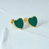 Boucles d'oreilles BOAKO 925 en argent Sterling en forme de coeur boucle d'oreille Malachite pour les femmes exquise fête des mères cadeau de saint valentin Joyas