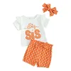 Kläderuppsättningar Big Sister Little Matching Outfits 12- Skjorta Dot Shorts pannband Baby Summer Clothes Set
