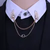 Broschen Engelsflügel Brosche Pins Für Männer Feder Kette Abzeichen Anzug Quaste Hemd Hals Frauen Modeschmuck Revers