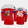 Équipe République tchèque 2022 Maillot de hockey 88 David Pastrnak 46 David Krejci 13 Jakub Vrana 19 Tomas Hertl 17 Filip Hronek 34 Petr Mrazek 6 Mich