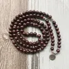 Armband 8mm Natural Garnet Beded Armband smycken Presentbön Beads Lotus Yoga Armband 108 Beaded Mala Armband för män och kvinnor