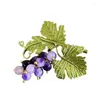 Broszki retro barokowa broszka winogronowa nisza świeżo zielona roślina jagodowa osobowość osobowość biżuterii