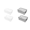 Storage Bags 2Pcs Creative Metal Wire Basket With Handle Wrought Iron Sundries Container Kitchen