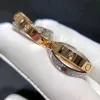 Luxe ontwerpers ring vol nieuwste stijl diamanten ringen voor vrouwen modieuze tweekleurige patchwork crossover ring topniveau cadeau casual mode feest sieraden cadeau