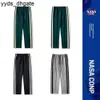 Botteg Venetas Designer-Hose, offizielle Website für Herren, mit grünem Logo, Drop Feeling, weites Bein, gerade Hose, Tide Loose Mop Stripe, UWV1 für Herren