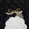 Boucles d'oreilles de marque de luxe en argent Designers lettres Stud géométrique célèbre incrustation de diamant perle goujons femmes G boucles d'oreilles cerceau