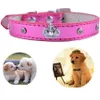 Halsbänder Mode Leder Hundehalsband Kristall Nieten Zubehör Diamante Krone Charme Für Halsband Halsband Kleine Haustier Hund Liefert