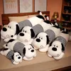 110cm Soft Body Couple Striped T-shirt Big Dog Doll Stuffed Animal Home Decor Sofa Pillow Children Girl Holiday Gift Toys 240123