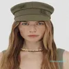 Berets marca designer feminino viseira plana boné militray bonés de lã de inverno sboy bonés s m l