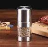 Manual Pepper Mill Salt Shakers One-handed Pepper Grinder Stainless Steel Spice Sauce Grinders Stick Kitchen Tools SN5343