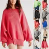 Women's Sweaters Korean Style Autumn/Winter Ladies Loose Pullover Knit Sweater Fashion Long-Sleeved Open Round Neck Jumper 2024 Women
