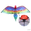 Kite tillbehör Rainbow Sports Beach Kite Handle Windsock Kite Realistic Big 3D Parrot Kite Flying Game Family for Nybörjare barn