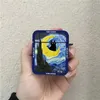 Mobiltelefonfodral söt retro oljemålning van-gogh katt hörlurar fodral för Apple Airpods Pro 2 Square Cover Fundas för Air Pods 3 2 1 Tillbehör