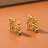 Brincos de marca ocos com micro incrustações de diamante brincos europeus e americanos de luxo banhado a ouro 18K