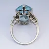 バンドDrlove Big Oval Sky Blue Stone Women Bridal Band Rings Delicate Female Wedding Engage Party Elegant Present