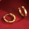 Серьги из цельного золота 18 карат, серьги Huggie Au750, желтое золото 18 карат, модные для свадеб и вечеринок для женщин, круглые серьги-кольца