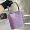 Projektant Crystal Starry Bucket Bag ręczny na ramię Women Stylowy bieg między ciałem mini pełny diamentowy luksus Crossbody Messenger