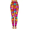 Leggings de mujer Flores hippie Sexy Vintage Impresión Pantalones de gimnasio Gimnasio Tallas deportivas altas de la cintura con bolsillos Gráfico novedoso