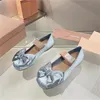 Sapatos de balé de cetim com laço, fivela feminina, fundo plano, casual, dança, bandagem mary jane