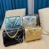 Fashion Plain Classic Snake Shoulder Bags Gold Chain Cross Body Lady Famous Designer Handbags Messenger Co-branded Women Purse Fla245J