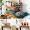 Vintage Bohemian Style Pillow Case Tufted Lumbar Pillow Cover Embroidered Geometric Floral Pompom Tassels Throw Cushion Cover 240123